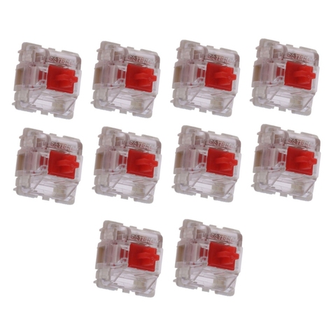 10 unids/pack Gateron SMD rojo interruptores mecánico teclado 3 pines Gateron MX Switches transparente funda GK61 GK64 GH60 ► Foto 1/6