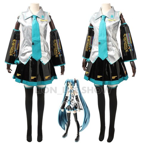 Anime Super Alloy Miku Vocaloid Cosplay de vestido de niña de cualquier tamaño de cuero PU ► Foto 1/5