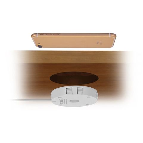 Cargador inalámbrico rápido Universal QI para muebles de escritorio, almohadilla de Mesa integrada oculta para teléfonos móviles iPhone y Samsung, habilitado para Qi ► Foto 1/6