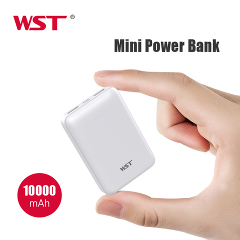 WST 10000mAh Mini banco de energía portátil de doble entrada de salida con USB C Micro USB cargador de teléfono móvil ► Foto 1/6