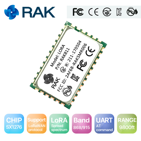 Módulo de baja potencia RAK811 UART para serie AT Command, módulo de comunicación inalámbrica, frecuencia de protocolo LORAWAN 868/915 MHZQ107 ► Foto 1/1