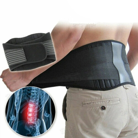 Cinturón de soporte en la espalda ajustable, cinturón de soporte en la espalda con autoterapia, banda de masaje Lumbar, alivio del dolor, cuidado de la salud ► Foto 1/1