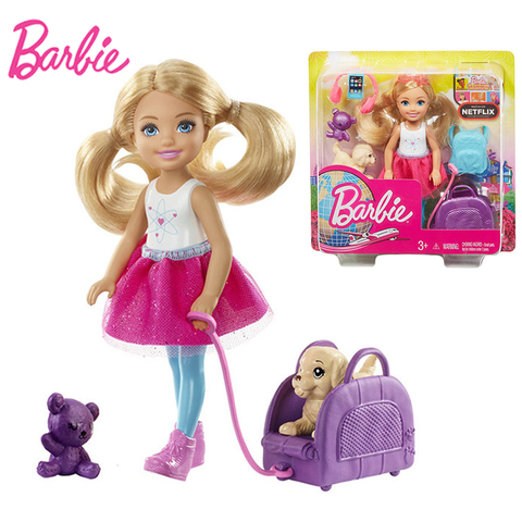 Muñecas de viaje originales de Barbie, accesorios para cachorros, Juguetes para niñas ► Foto 1/6