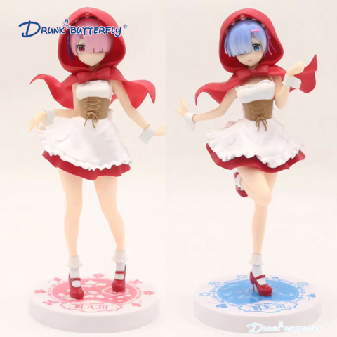 ¡Re: Zero Kara Hajimeru Isekai Seikatsu Rem/Ram capucha roja Ver! Figura de muñeca de PVC figura coleccionable modelo de juguete de regalo ► Foto 1/6