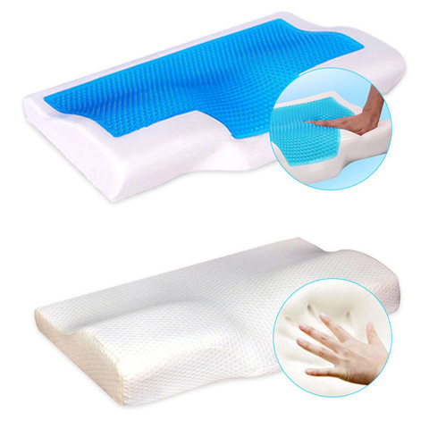 Almohada de Gel de espuma viscoelástica de 50x30cm, cojín ortopédico suave para el cuidado del cuello y la salud del hogar, antironquidos, rebote lento ► Foto 1/6