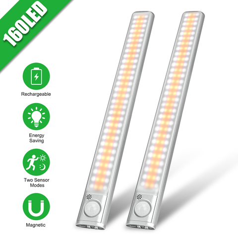 Goodland-luz LED para armario con Sensor de movimiento, lámpara de noche de armario, para cocina, dormitorio, retroiluminación, 160 luces ► Foto 1/6
