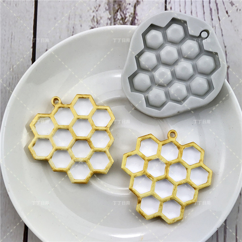 Molde de silicona para Fondant, cavidad de nido de abeja, artesanía fácil de desmoldar, para fabricante de bricolaje, personalizable ► Foto 1/5