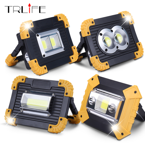 Foco portátil de luz Led de trabajo, Linterna recargable con USB, lámpara de viaje al aire libre, para acampar, linterna, batería de 18650, 30W ► Foto 1/6