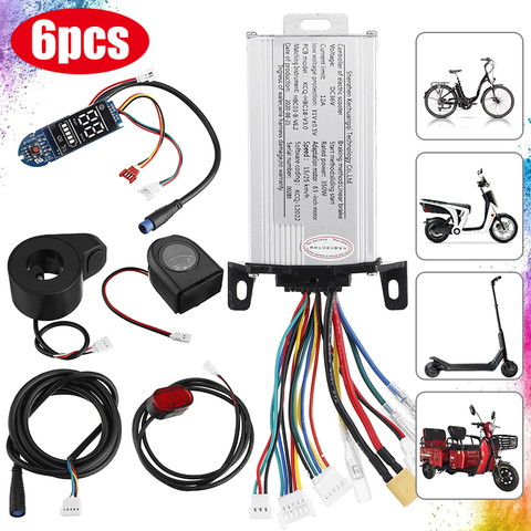 6PCS DC 36V 350W Controlador de motor con faro / luz trasera Regulador de motor de CC sin escobillas Controlador de velocidad para Xiaomi Bicicleta eléctrica E-bike Scooter Eectric Motorcycle ► Foto 1/6