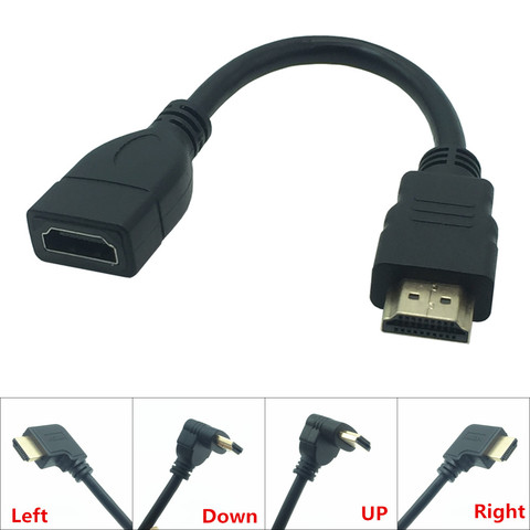 Cable HDMI M/F HDMI macho a hembra 90 grados ángulo derecho 1,4 v HDMI Cable extendido para HD TV LCD Laptop PS3 proyector ► Foto 1/6