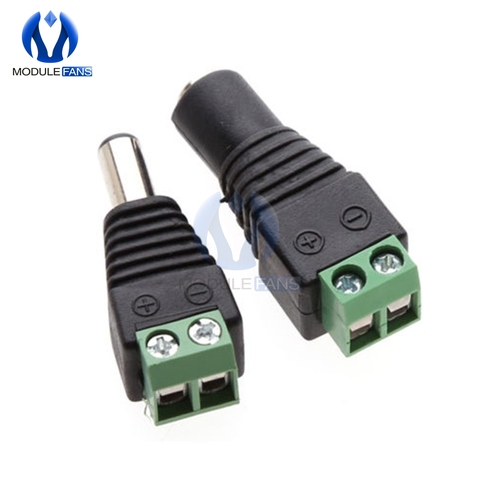 Conector adaptador de enchufe de corriente continua para videovigilancia, 5 pares, 10 Uds., macho, hembra, 2,1x5,5mm, nuevo ► Foto 1/4