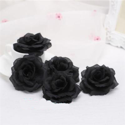 Cabeza de flor de Rosa Artificial para decoración de coche, color negro, 8cm, para boda, regalo de San Valentín, Flores falsas, 10 Uds. ► Foto 1/6