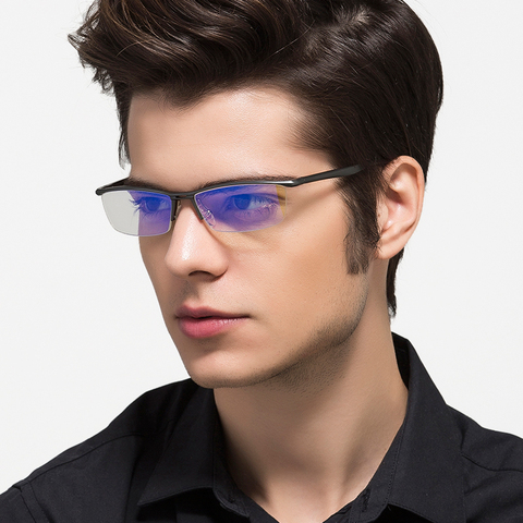 De aluminio y magnesio Anti láser azul fatiga resistente a la radiación de los hombres óptico gafas Oculos de grau gafas 130 ► Foto 1/6