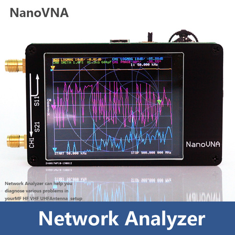 NanoVNA-analizador de red vectorial, 50KHz-900MHz, pantalla táctil Digital de onda corta MF HF VHF UHF, Analizador de antena de onda de pie ► Foto 1/6