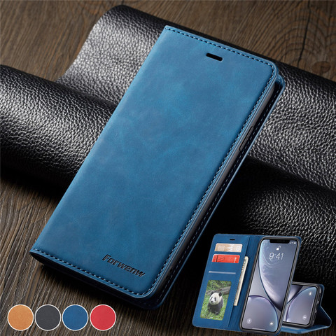 Imán de Funda de cuero para iPhone 11 Pro MAX XS XR 8X8 7 6 6S Plus 5 5S SE cartera para Samsung S20 S10E S10 S9 S8 más A50 A70 ► Foto 1/6