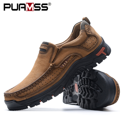 2022 nuevos zapatos de hombre de cuero genuino mocasines planos de alta calidad para hombre al aire libre zapatillas casuales para Hombre Zapatos de talla grande 48 ► Foto 1/6