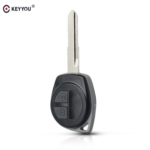 KEYYOU-funda para mando a distancia del coche, carcasa FOB de 2 botones para Suzuki grand vitara SWIFT HU133R, almohadilla con botón de goma ► Foto 1/6