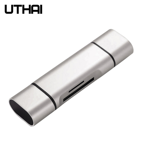 UTHAI C03 tipo-C micro USB USB3.0 3In1 lector de tarjetas de OTG de alta velocidad Universal TF/SD/V8 adaptador para PC Android encabezados de extensión ► Foto 1/6