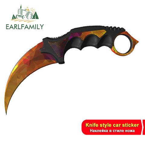 EARLFAMILY-calcomanía de coche de 13cm para CS GO Karambit, pegatinas para coche, portátil, adecuado para cualquier superficie de limpieza plana y suave, decoración ► Foto 1/6