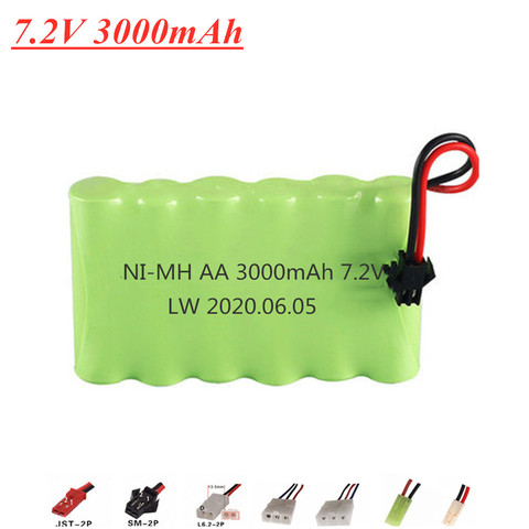 Batería recargable de 7,2 V, 3000mah, 2800mAh, NI-MH, para control remoto, barco, coche, camión, 7,2 V, 2400mAh, AA, nimh ► Foto 1/3