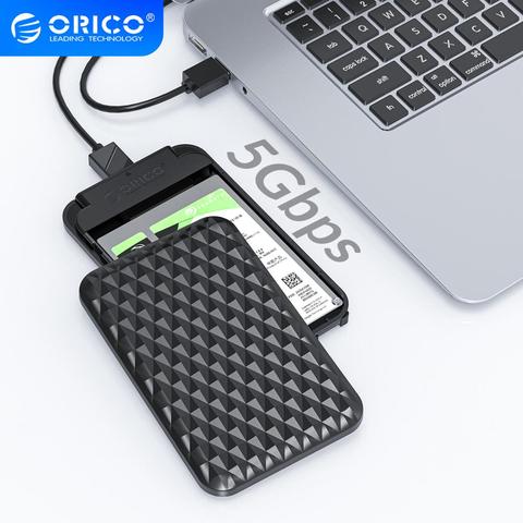 ORICO-carcasa para disco duro externo, SATA 2,5 a USB 3,0, 5 Gbps, 4TB, HDD, SSD, compatible con UASP HD, 3,0 pulgadas, negro/blanco ► Foto 1/6