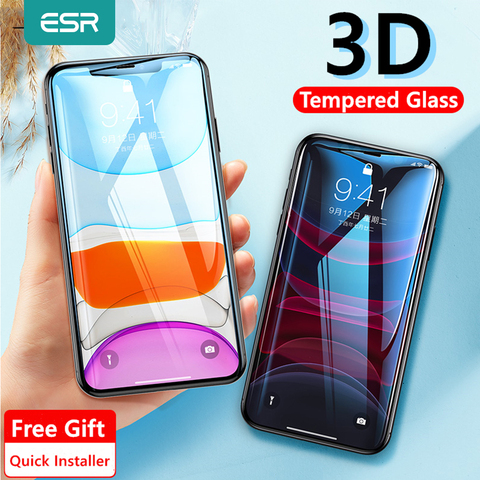 ESR Protector de pantalla para iPhone 11 Pro Max X XS X XR XS Max Promax 3D la cobertura completa vidrio Protector templado para iPhone 2 uds ► Foto 1/6