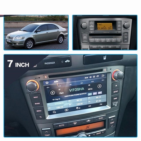 Android 10,0 RAM 4G DVD Multimedia estéreo para Toyota Avensis/T25 2003-2008 Radio GPS vídeo, navegación Audio de coche de navegación de la cabeza ► Foto 1/6