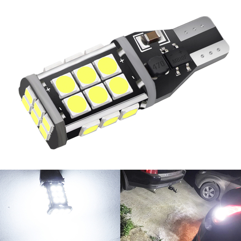 1 Uds Canbus 921 T15 W16W bombillas LED Luz de marcha atrás de respaldo de coche para BMW E60 E90 E91 Ford Fiesta Ford Focus fusión Mazda 3 5 6 CX-5 ► Foto 1/6