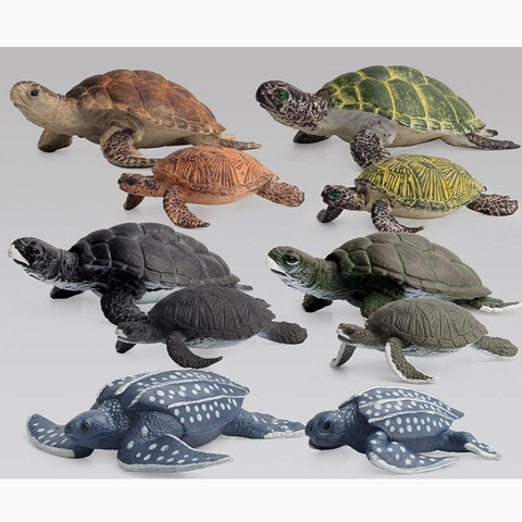 Simulación de la figura tortuga coleccionable tortuga juguetes figuras de acción Animal niños juguetes blandos de hule ► Foto 1/4
