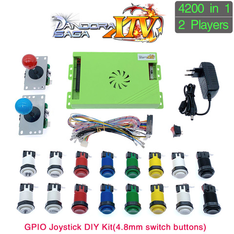 4200 en 1 Pandora Saga caja 14 Kit de bricolaje tablero de juego 8 Joystick y estilo americano botón de presión, Arcade gabinete para 2 Playes DX ► Foto 1/6