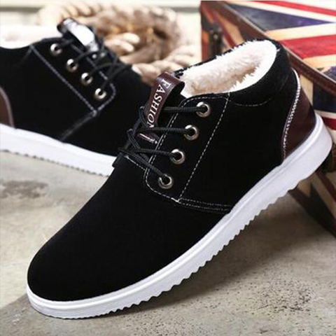 Zapatillas deportivas para hombre, zapatos masculinos de suela de cuero recubierto cálido para otoño e invierno, de talla grande, estilo retro e informal, 2022 ► Foto 1/6