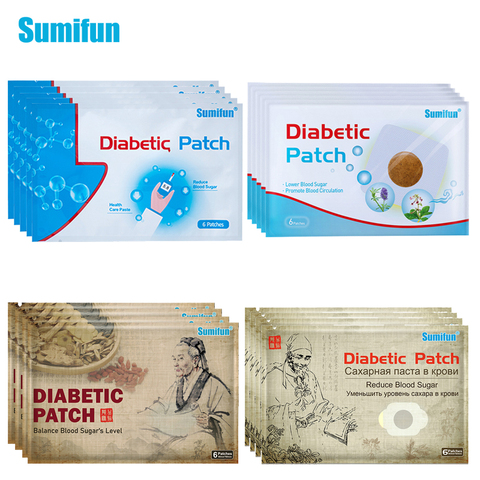 4 Tipo de Sumifun 6 unids/bolsa diabético parche estabiliza sangre Balance de azúcar contenido en glucosa hierbas naturales Diabetes yeso ► Foto 1/6