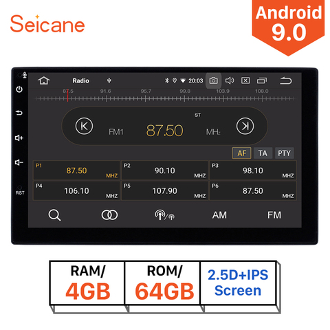 Seicane-Sistema de navegación GPS 2 Din para coche, navegador universal con Android 9.0 y Bluetooth, 7 pulgadas, 8 núcleos y 1080P para Nissan, Toyota y VW ► Foto 1/6