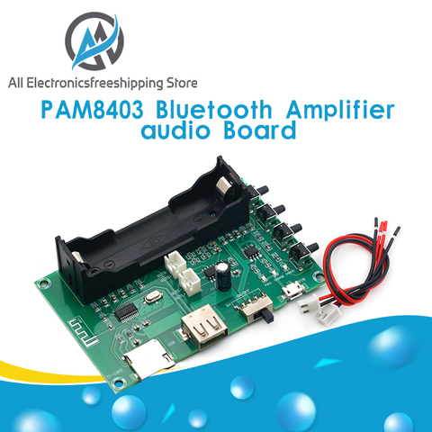 XH-A150 PAM8403-AMPLIFICADOR Bluetooth con tarjeta de audio, 5W x 2, batería de litio, máquina de cantar, USB, tarjeta TF, Mini altavoz de doble canal, bricolaje ► Foto 1/5