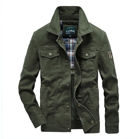 Chaqueta militar de algodón de talla grande para Hombre, chaqueta masculina de estilo militar 7XL y 8XL, de calidad, informal, con múltiples bolsillos, para primavera y otoño ► Foto 1/6