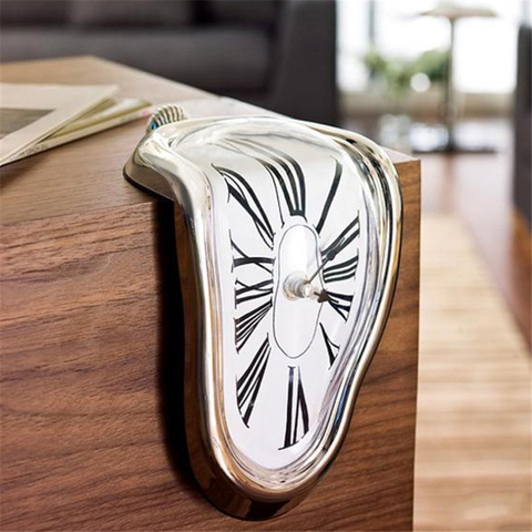 Reloj de pared de diseño moderno para el hogar, cronógrafos de pared distorsionados de fusión, regalo de decoración para el jardín, surrealista, reloj de pared de estilo Salvador Dalí ► Foto 1/6