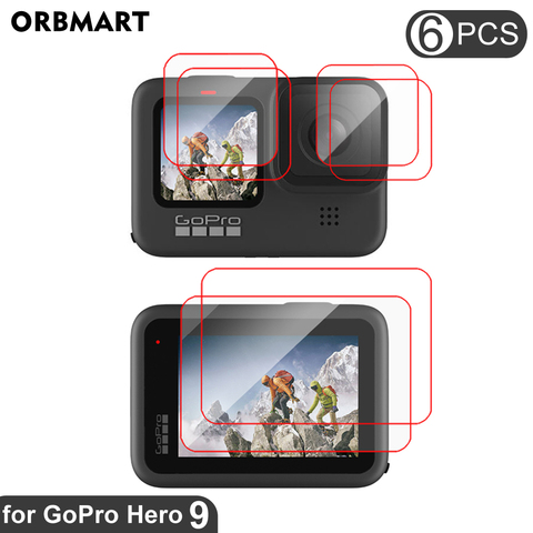 Protector de pantalla de vidrio templado para GoPro Hero 9, película de cristal protectora negra para GoPro Hero 9, accesorios para GoPro Hero 9 ► Foto 1/6