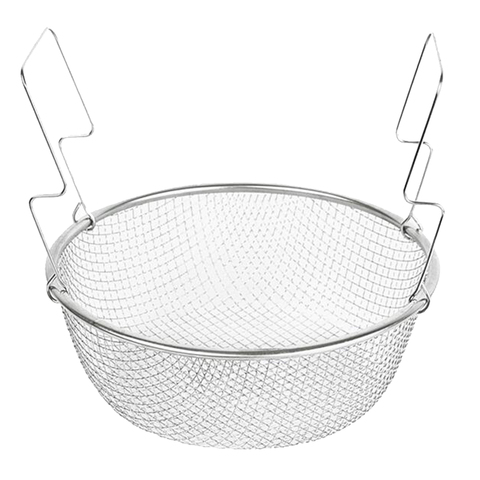 Round Stainless Steel Mesh Fried Basket Fry Fries Chips Potato With Handle ► Foto 1/5