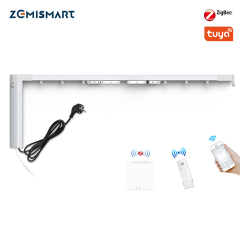 Zemismart-cortina inteligente Zigbee 3,0 para el hogar, cortina eléctrica compatible con Smart things, Alexa y Google Home Assistant ► Foto 1/6