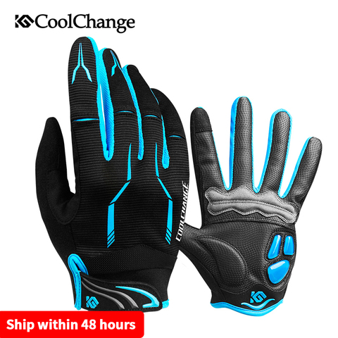 CoolChange-guantes de Ciclismo de invierno para hombre y mujer, guantes deportivos de dedo completo para ciclismo de montaña y pantalla táctil de GEL ► Foto 1/6