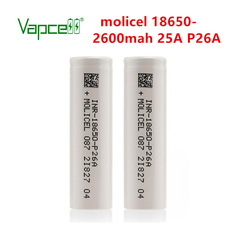 Vapcell-batería recargable de litio para linterna, 18650 mAh, 25A, P26A, 2600 V, 3,7 V, Envío Gratis ► Foto 1/5