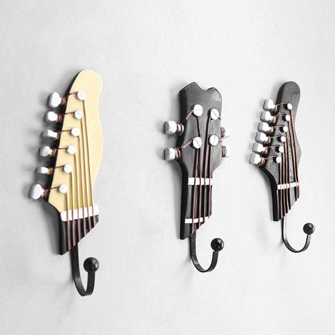 3 unids/set creativo resina gancho guitarra la cabeza en forma de suspensión clave ropa sombrero abrigo toalla soporte de pared Almacenamiento de cocina hogareña herramientas ► Foto 1/6