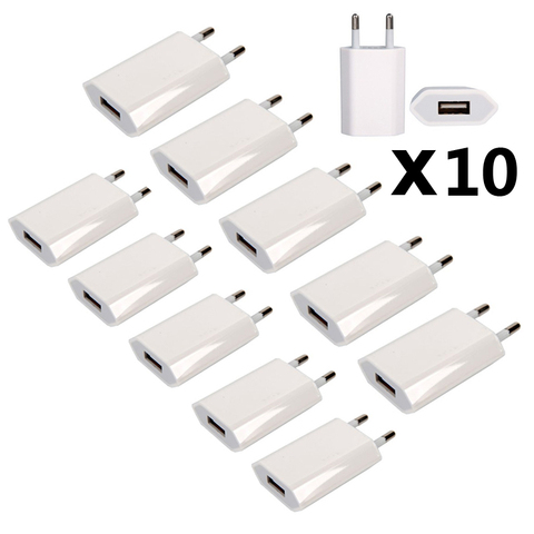 10 unids/lote Cable USB pared cargador de viaje adaptador de alimentación USB-C Cable enchufe de la UE para iPhone XS MAX XR 8X8 7 6 Plus 5s 5c SE 4s 3GS ► Foto 1/6