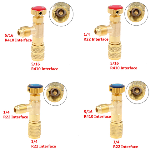 Válvula de seguridad para aire acondicionado, refrigerante, líquido, adaptador de seguridad de 1/4 