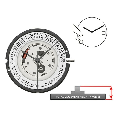 Reloj de cuarzo de 3,4mm/0,14 pulgadas de espesor, piezas de repuesto de calibre con fecha en 3 para hecho en Suiza ETA 805.112 805112 ► Foto 1/2