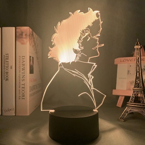 3d lámpara Anime Spike de Cowboy Bebop Spiegel LED luz de noche para chico Sala Deco Regalo de Cumpleaños Manga Cowboy Bebop lámpara Spike Spiegel ► Foto 1/6