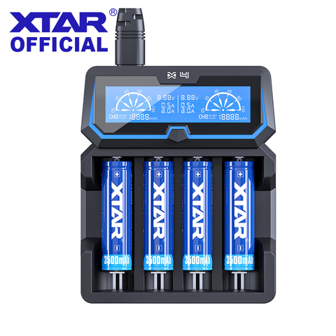 XTAR-cargador de batería X4, cargador de batería versión extendida 2022, compatible con 3,6/3,7 V, 14500-26650, 1,2 V, NI-MH, NI-CD, cargador de batería rápido ► Foto 1/6