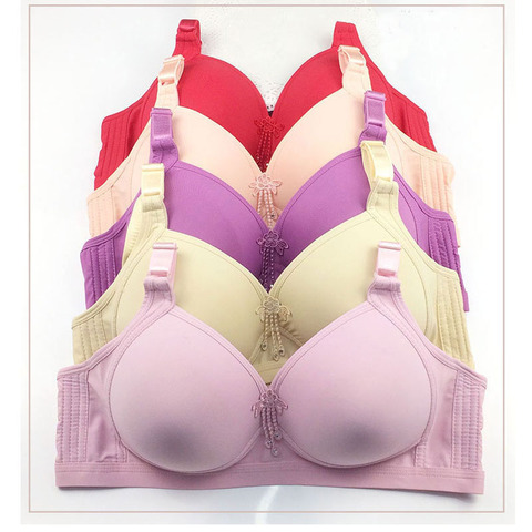 5 colores de moda francés lavanda sujetador negro las mujeres alambre libre de talla grande 75 80 85 90 95 100, B, C, D, bralette de copa prenda superior push-up bh C07 ► Foto 1/6