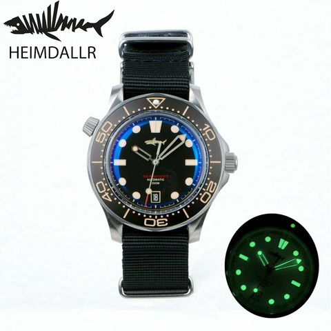 Heimdallr-Reloj de buceo para hombre, pulsera de movimiento automático de zafiro NH35A, esfera negra, carcasa de titanio, 200M, resistente al agua ► Foto 1/6