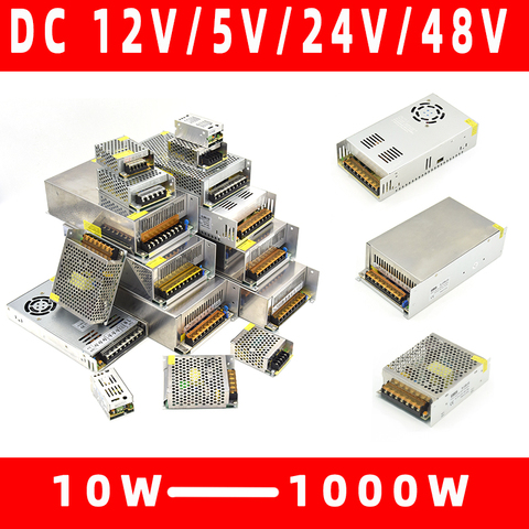 Transformadores para iluminación de 110V 220V a DC 5V 12V 24V 48V 48V 1A 2A 3A 5A 10A 20A 30A 40A CCTV fuente de alimentación de tira LED adaptador ► Foto 1/6